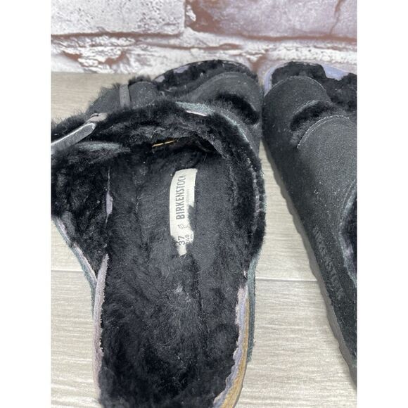 Birkenstock Arizona Black Suede Fur Cork Slides Sandals Women’s Sz 37EU/6.5M US - Picture 6 of 16